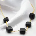 Black square stone necklace (code 238)