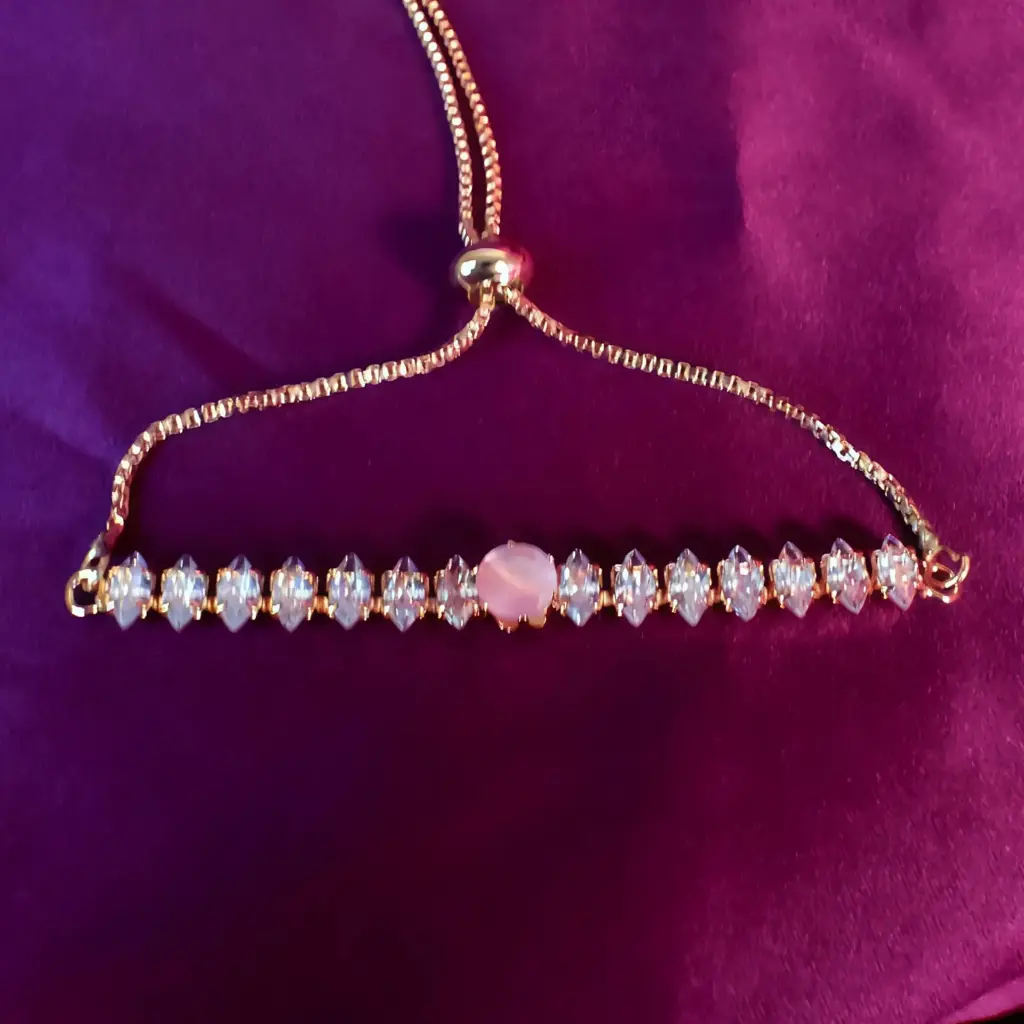 Pink Stone Crystal Bracelet (code 272)