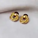 Woven Gold Tone Knot Earrings (code 279)