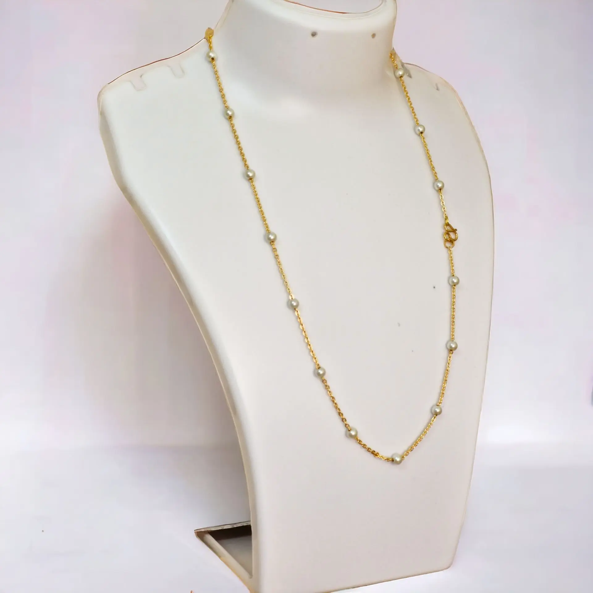 Pearl beaded anti-tarnish long chain (code 254)