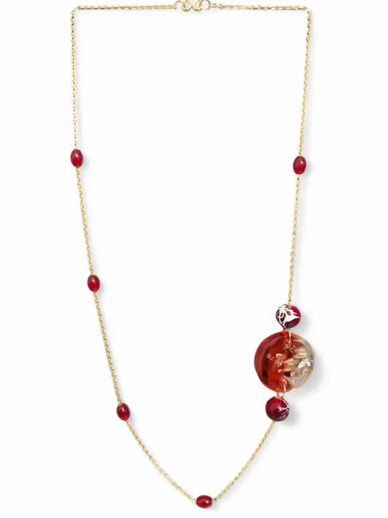 Crimson Orb Cascade Necklace (67241)