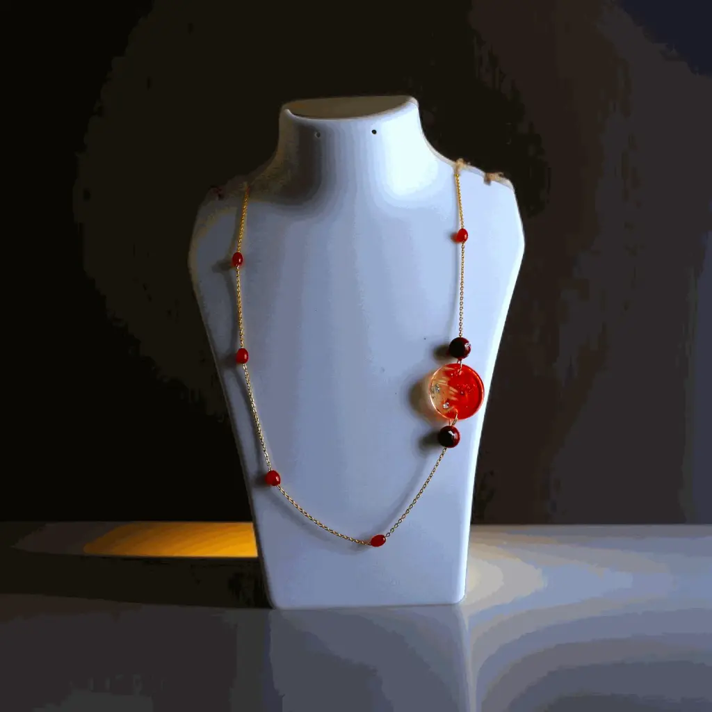 Crimson Orb Cascade Necklace (67241)