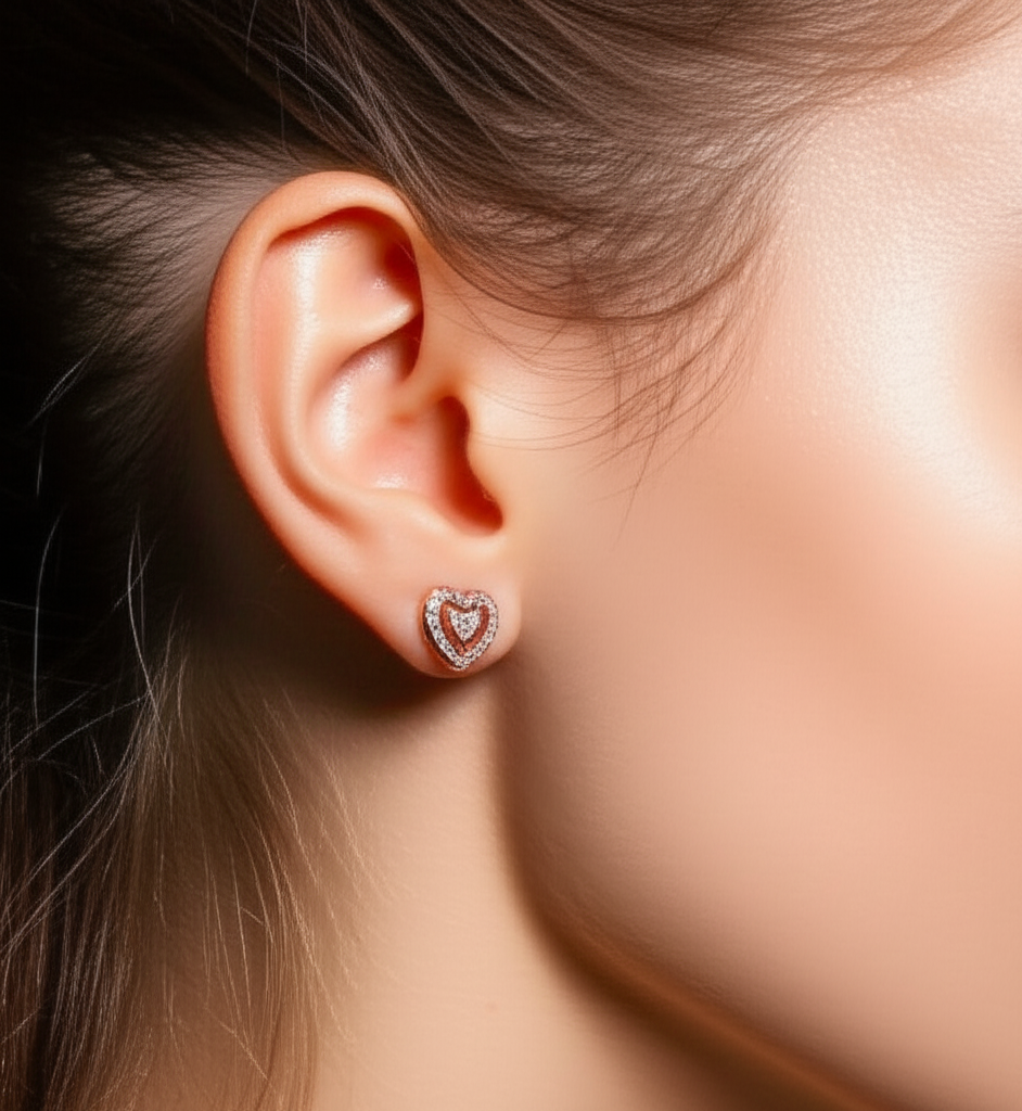 American Diamond Heart Stud (code 154)