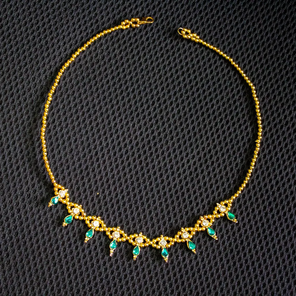 Golden beads Kundan necklace (code 170)