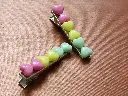 Pastel heart Alligator clip (bow style)