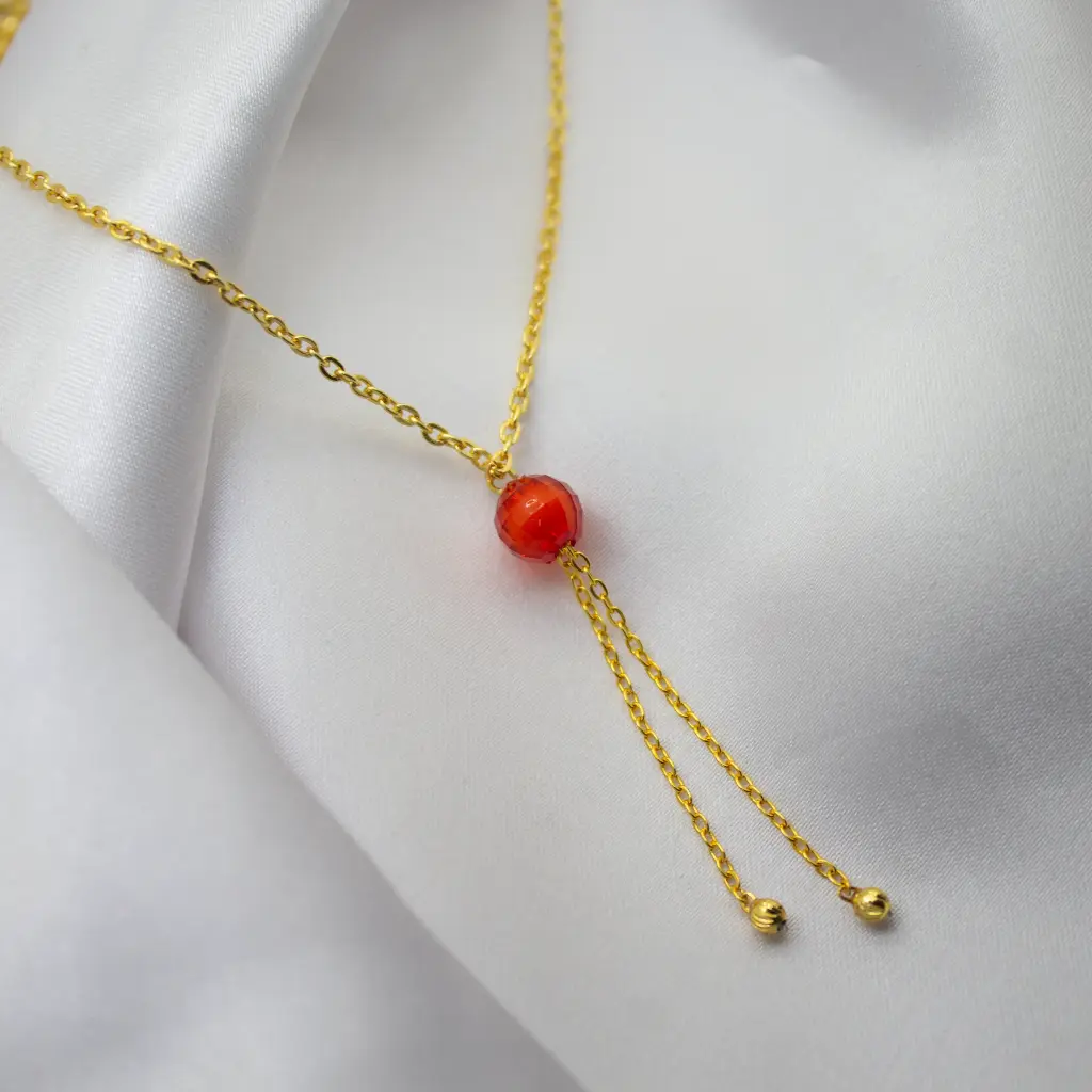 Red crystal beads pendent chain (Code 210)