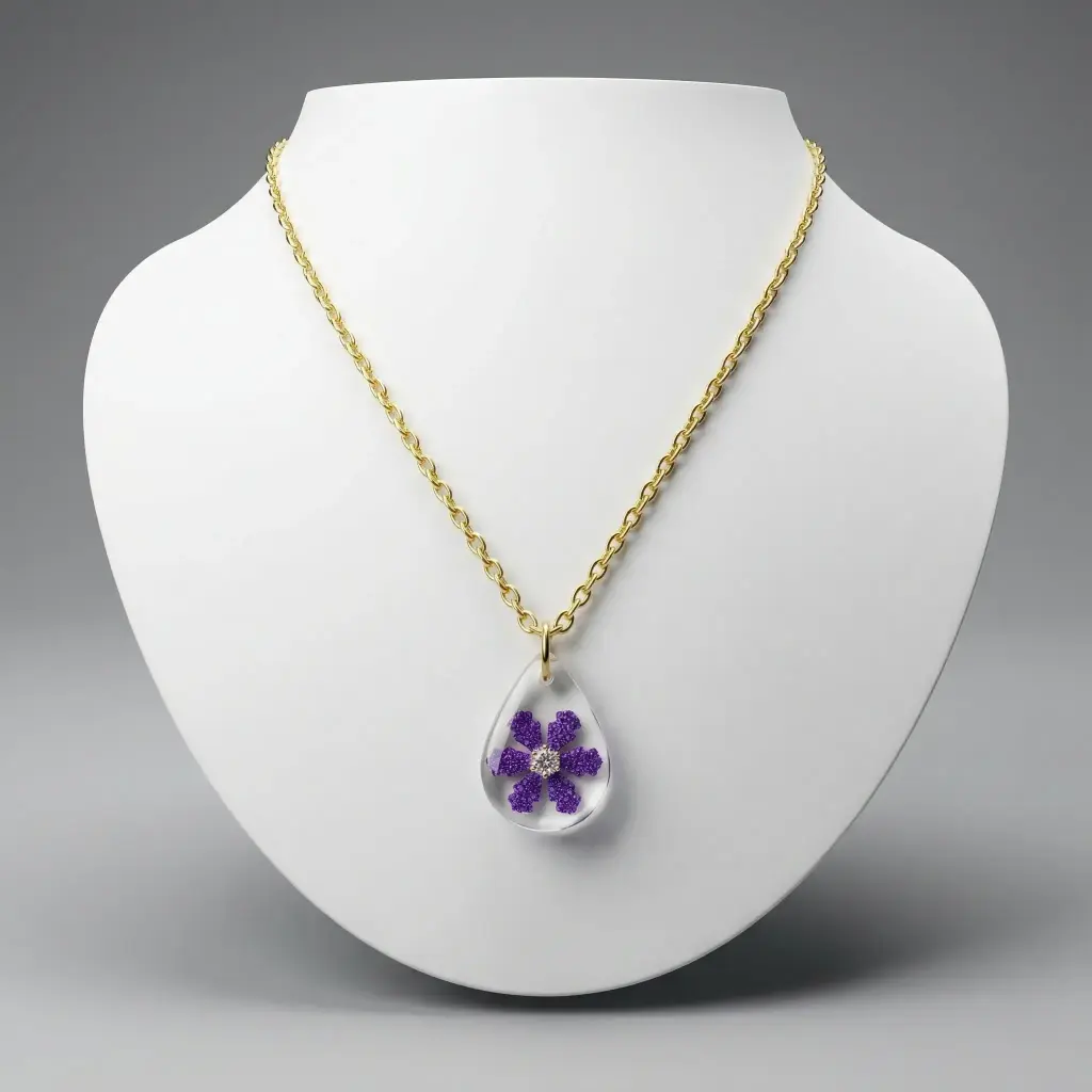 Anti-tarnish chain with resin locket (code 229)