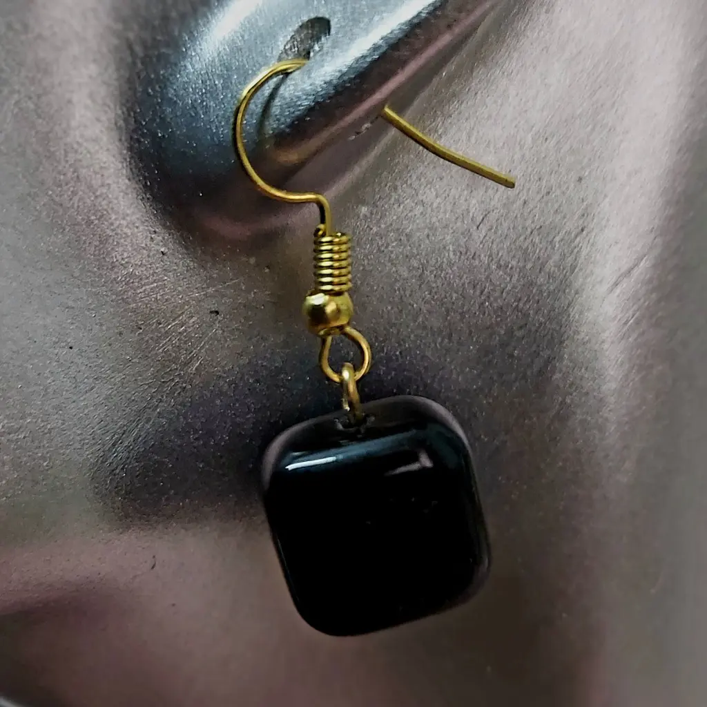 Square stone beads earrings (code 237)