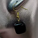 Square stone beads earrings (code 237)