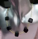 Black square stone necklace (code 238)