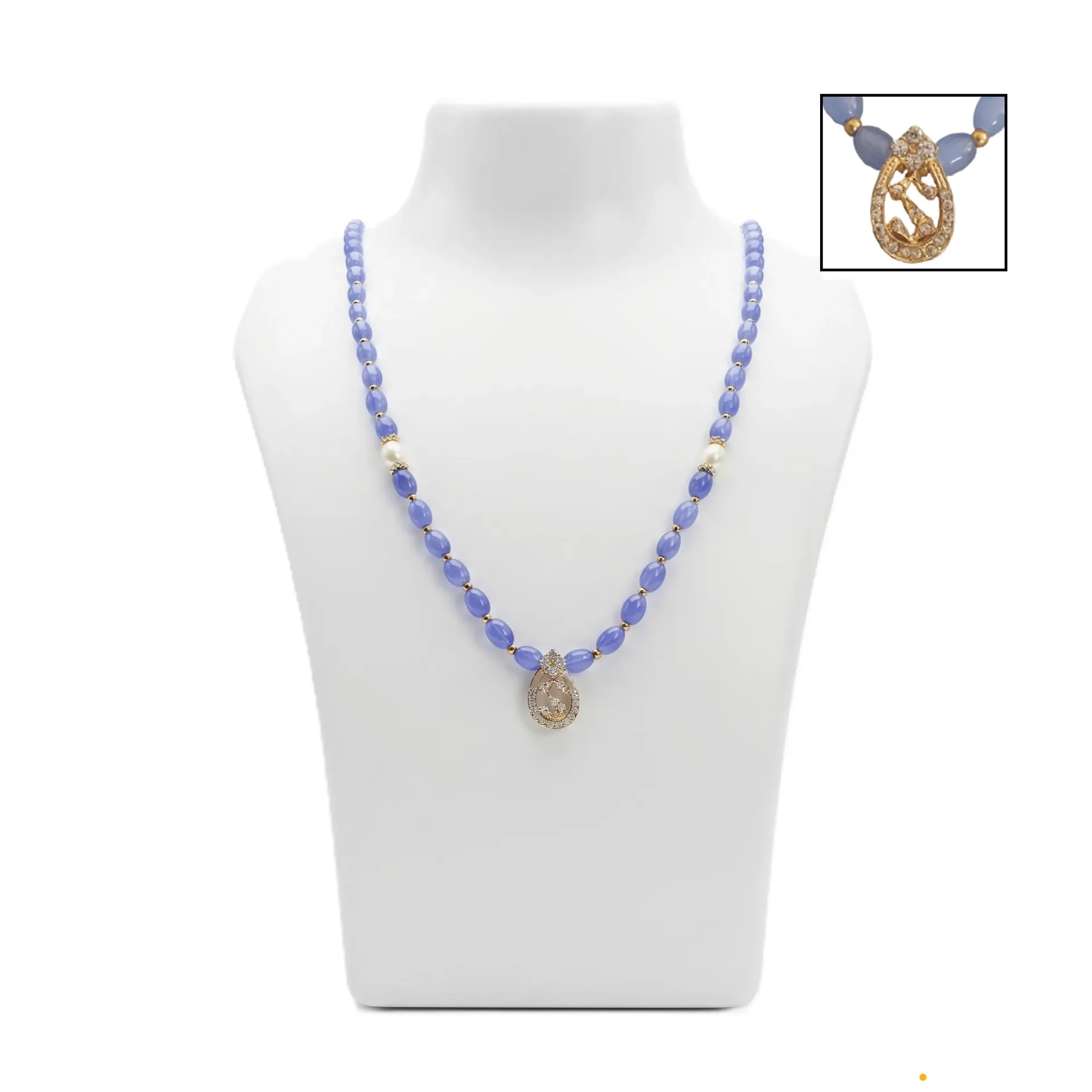 Beads necklace with small charm (code 250)
