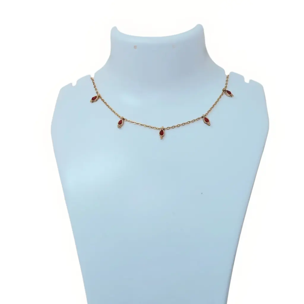 Anti-tarnish chain with Kundan Stone necklace (code 255)
