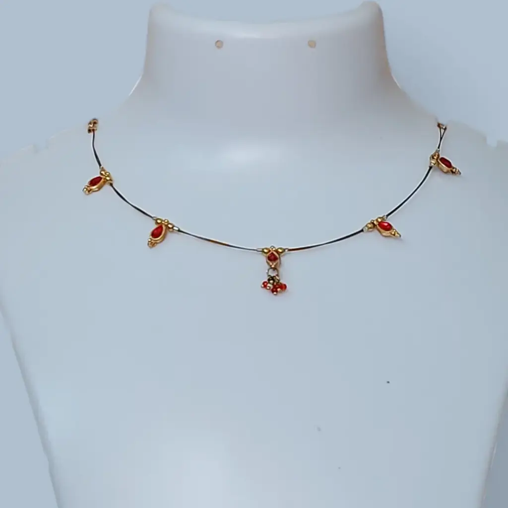 Kundan Stone invisible necklace (code 257)