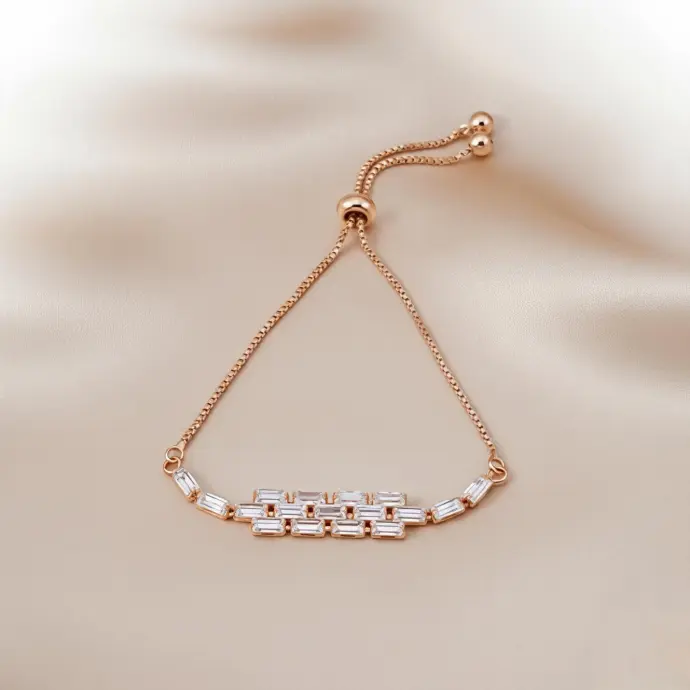 Crystal bar delicate chain bracelet (code 269)