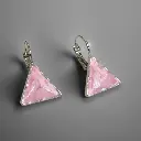 Modern Pink Triangle Earrings (code 282)