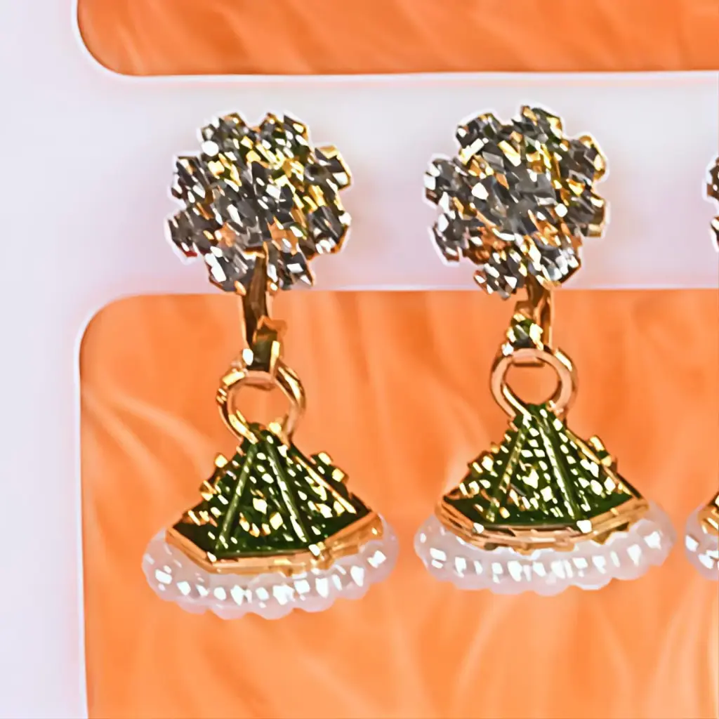 Stone stud small jumka _1 pair (code 283)