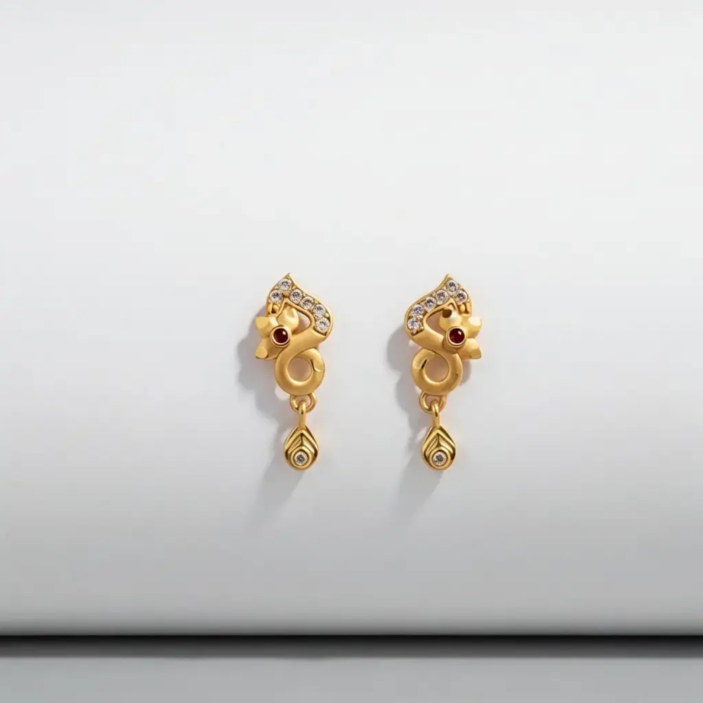 Aura Gold Fusion Drops Earrings (Code 385)