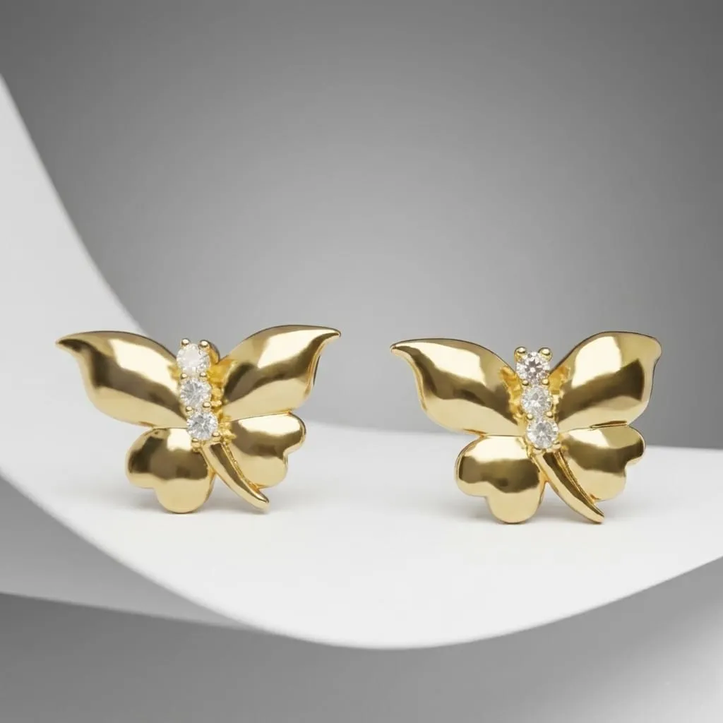 Butterfly stud earrings (code 411)
