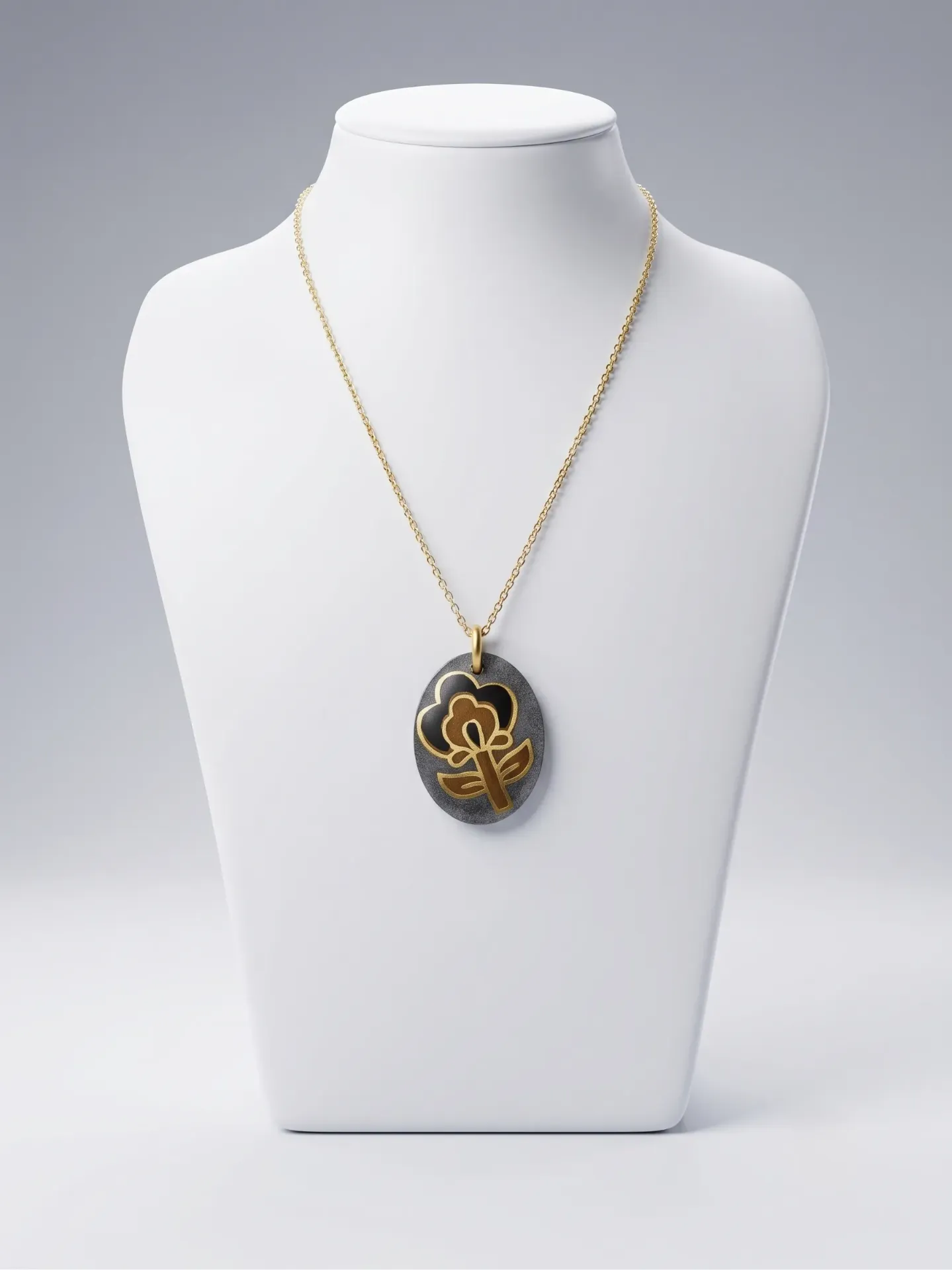 Floral motifs handmade Pendant Anti tarnish necklace(code 417)