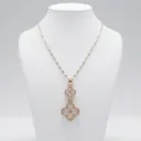 Rose Gold Double Clover Pave Necklace (code 427)