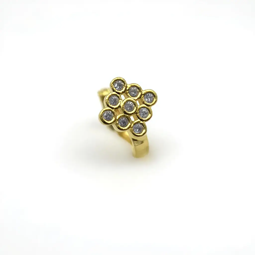 American Diamond gold plated Nose Pin (code 129)