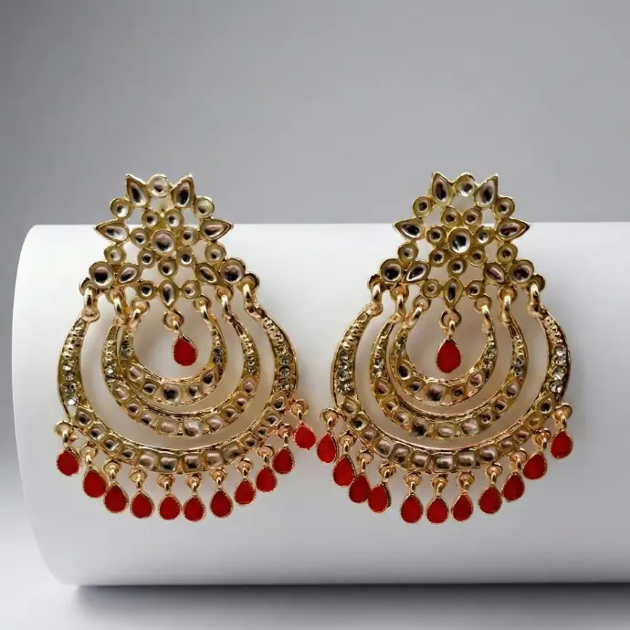 Kundan stone earrings (code 123)