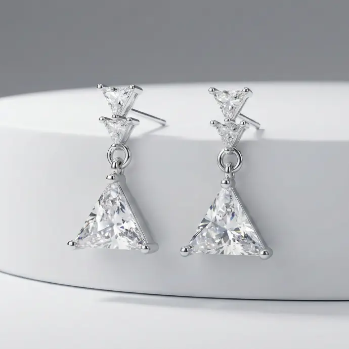 Silver plated American Diamond earrings (code 144)