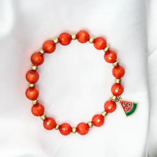 Red & gold Stretchable with charm (code 207)