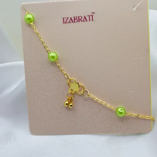Anti-tarnish chain Beaded Anklet 1 pair (code 231)