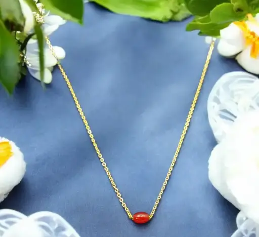 Red Stone wt anti-tarnish chain (code 242)