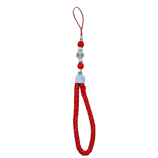 Beaded phone charm Red (code 253)