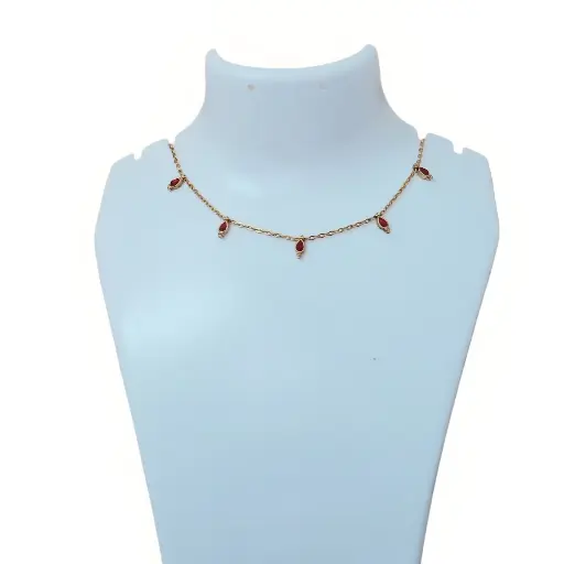 Anti-tarnish chain with Kundan Stone necklace (code 255)