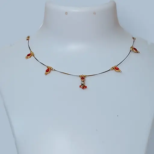 Kundan Stone invisible necklace (code 257)