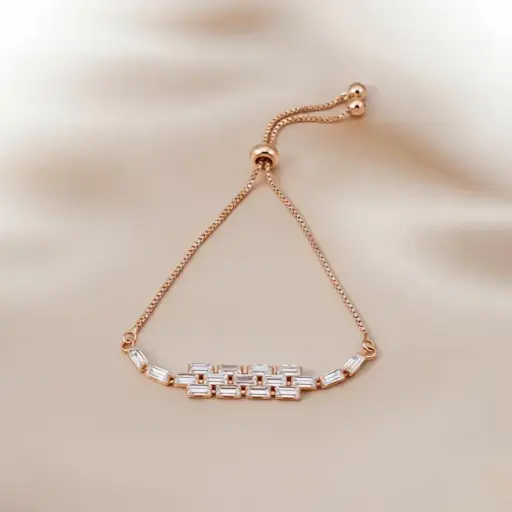 Crystal bar delicate chain bracelet (code 269)