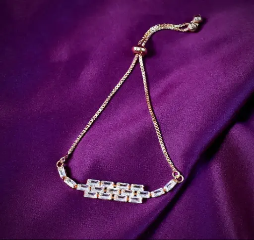 Crystal bar delicate chain bracelet (code 269)