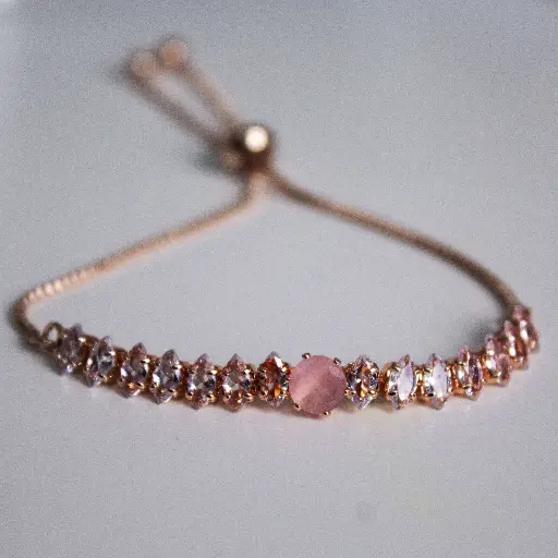 Pink Stone Crystal Bracelet (code 272)