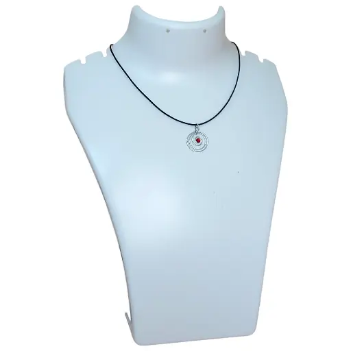 Handmade black cord necklace with spiral pendant (code 291)