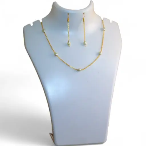 Anti-tarnish pearl beaded set (code 342)