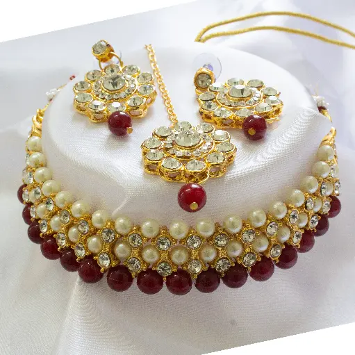 Choker earrings mangtikka set (code 112)