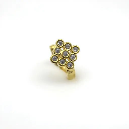American Diamond gold plated Nose Pin (code 129)