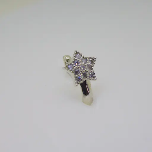 Silver plated American Diamond nose pin (code 130)