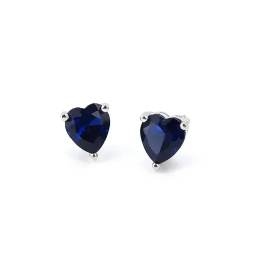 CZ heart shape stone ear stud (code 139))