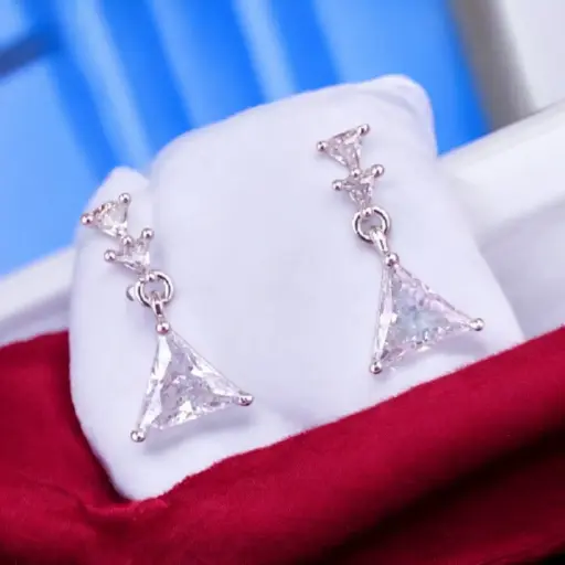 Silver plated American Diamond earrings (code 144)