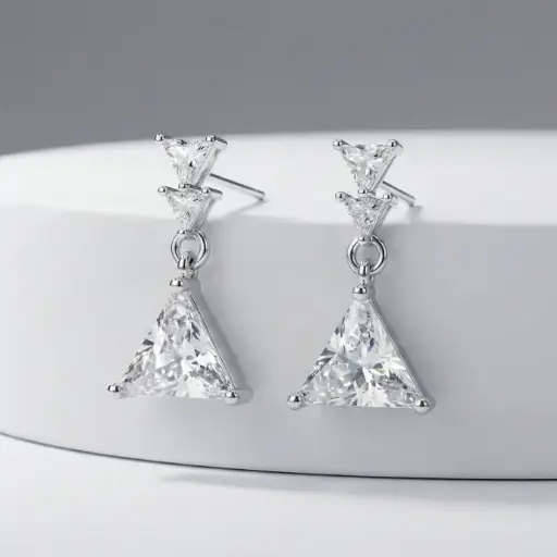 Silver plated American Diamond earrings (code 144)