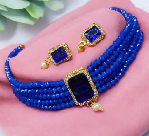 Blue chocker earrings set (code 150)