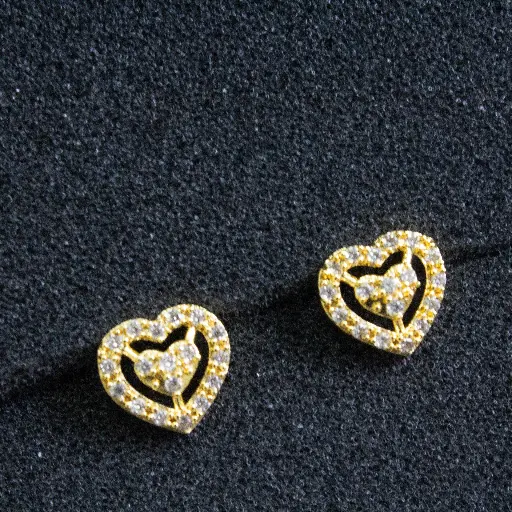 American Diamond Heart Stud (code 154)