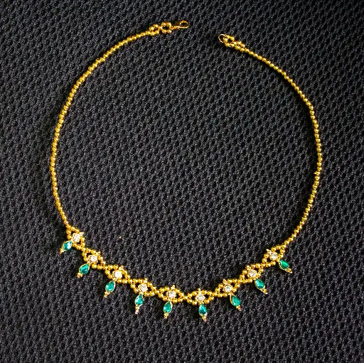 Golden beads Kundan necklace (code 170)
