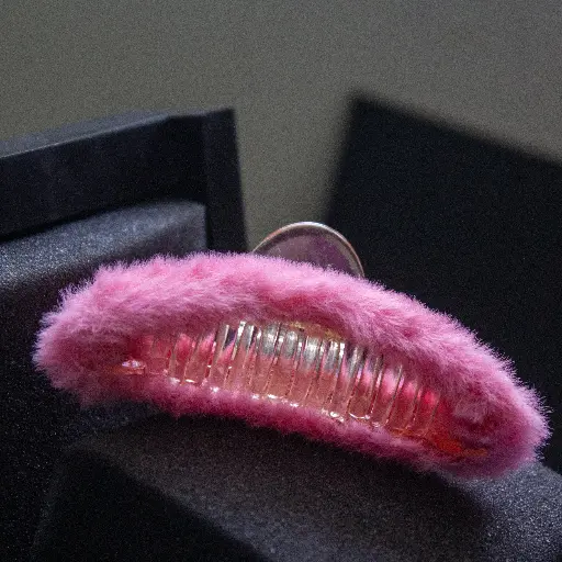 Pink Plush claw clip (code 198)